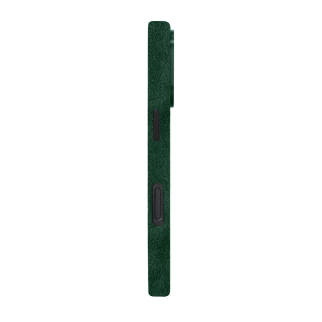 Green Alcantara Case For iPhone 16 Pro